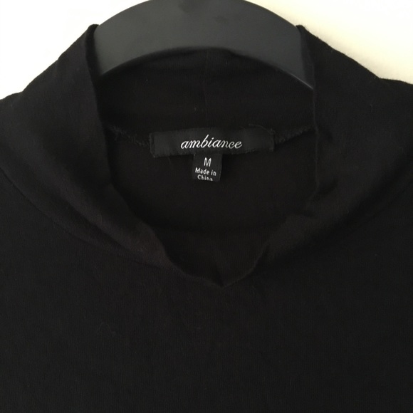 Black Mock Neck Long Sleeve Top - Picture 2 of 3